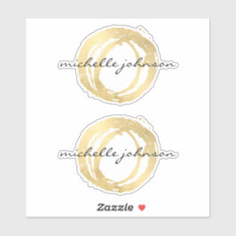 Luxe Imitate Gold lackierte Circle Designer Logo Aufkleber