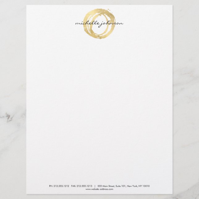 Luxe Imitate Gold lackierte Circle Designer Logo Briefkopf (Vorderseite)