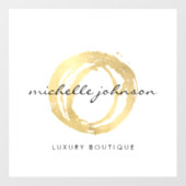 Luxe Imitate Gold lackierte Circle Designer Logo Fensteraufkleber (Blatt)