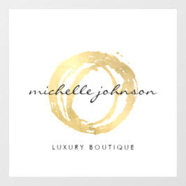 Luxe Imitate Gold lackierte Circle Designer Logo Fensteraufkleber