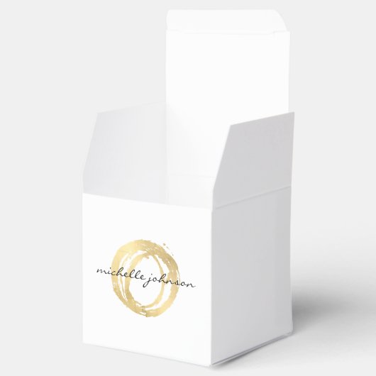 Luxe Imitate Gold lackierte Circle Designer Logo Geschenkschachtel (Geöffnet)