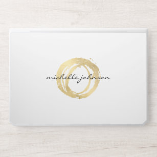 Luxe Imitate Gold lackierte Circle Designer Logo HP Laptop-Aufkleber