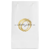 Luxe Imitate Gold lackierte Circle Designer Logo Kleine Geschenktüte (Vorderseite)