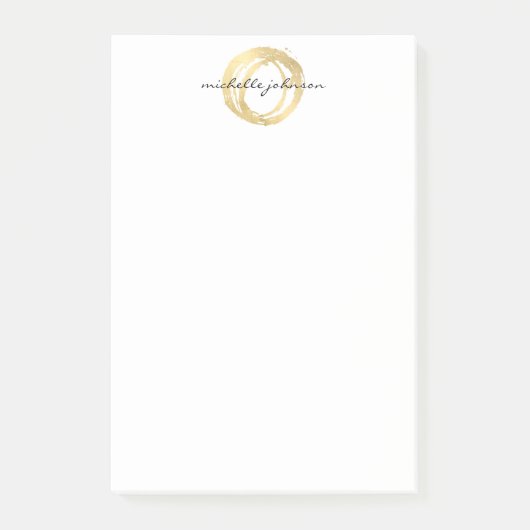 Luxe Imitate Gold lackierte Circle Designer Logo Post-it Klebezettel (Vorderseite)