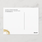 Luxe Imitate Gold lackierte Circle Designer Logo Postkarte (Rückseite)