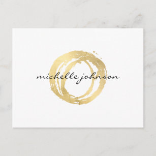 Luxe Imitate Gold lackierte Circle Designer Logo Postkarte