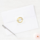 Luxe Imitate Gold lackierte Circle Designer Logo Quadratischer Aufkleber (Umschlag)