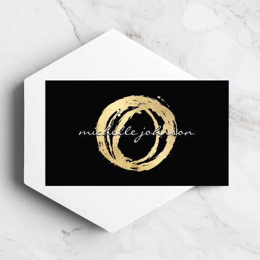 Luxe Imitate Gold lackierte Circle Designer Logo S Visitenkarte