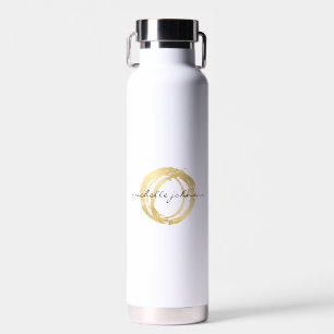 Luxe Imitate Gold lackierte Circle Designer Logo Trinkflasche