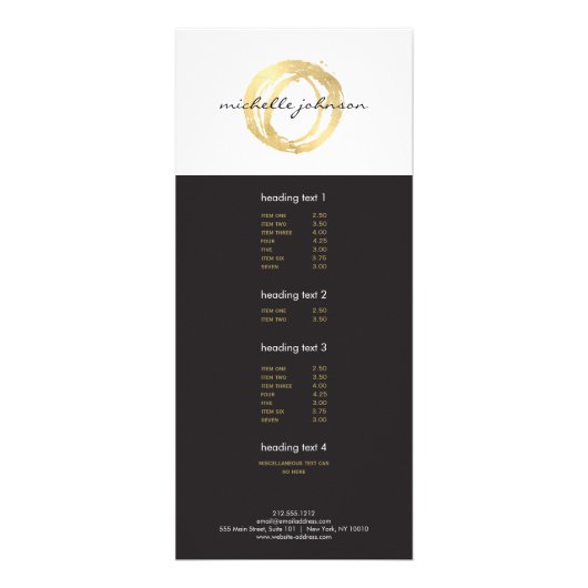 Luxe Imitate Gold lackierte Circle Designer Logo Werbekarte (Vorne)