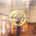 Luxe Imitate Gold lackierte Circle Transparent Fensteraufkleber<br><div class="desc">Ein Bio gemalter Kreis in Imitaten aus metallischem Gold wird mit Ihrem Firmennamen kombiniert,  um ein luxuriöses Logo auf diesem personalisierten Fensterdekor zu schaffen. Eine großartige Beschilderung für Boutiquen,  Salons,  Nagelkünstler,  Haarstylisten,  Pop-up Shops,  Schmuckläden,  Einzelhandelsflächen und vieles mehr. Originale Kunst und Design © 1201AM Design Studio | www.1201am.com</div>