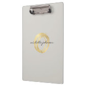 Luxe Imitate Gold lackierter Kreis auf Tan Persona Klemmbrett (Links)