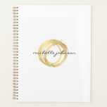 Luxe Imitate Gold Painted Circle Appointment Book Planer<br><div class="desc">Ein Bio gemalter Kreis in Imitaten aus metallischem Gold wird zu einem luxuriösen Logo in diesem Designer-Terminkalender mit dem Zusatz Ihres Namens oder Firmennamens in einer schicken Typenbehandlung. Ideal für Schönheitssalons,  Nagelstudios,  Hochzeitsplaner,  Veranstaltungsplaner oder für den persönlichen Gebrauch. Kunstwerk und Design bis 12.01 Uhr,  ein Boutique-Design-Studio. © 1201AM CREATIVE</div>