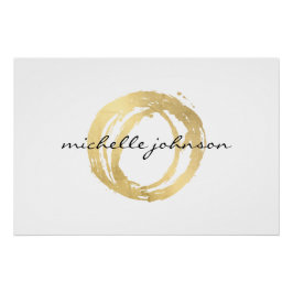 Luxe Imitate Gold Painted Circle Logo Download Poster