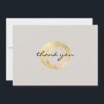 Luxe Imitate Gold Painted Circle on Tan Vielen Dan Mitteilungskarte<br><div class="desc">Auf dieser Dankeschön-Karte steht ein Bio, bemalteter Kreis aus Imitaten aus metallischem Gold. Die Rückseite der Karte wird absichtlich leer verlassen, um ausreichend Schreibraum zu bieten. Ideal für Dankeschön-Notizen, Ankündigungen oder persönliche Schreibwaren - einfach den Text "Danke" auf der Vorderseite der Karte für Ihren eigenen Gebrauch aktualisieren. Kunst und Design...</div>