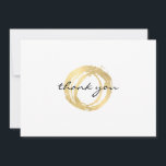 Luxe Imitate Gold Painted Circle Vielen Dank Mitteilungskarte<br><div class="desc">Auf dieser Dankeschön-Karte steht ein Bio, bemalteter Kreis aus Imitaten aus metallischem Gold. Die Rückseite der Karte wird absichtlich leer verlassen, um ausreichend Schreibraum zu bieten. Ideal für Dankeschön-Notizen, Ankündigungen oder persönliche Schreibwaren - einfach den Text "Danke" auf der Vorderseite der Karte für Ihren eigenen Gebrauch aktualisieren. Kunst und Design...</div>