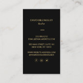 Luxe Imitate Gold Skeleton Key Monogram Realtor Visitenkarte (Rückseite)