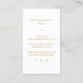 Luxe Imitate Gold Skeleton Key Monogram Realtor Wh Visitenkarte (Rückseite)