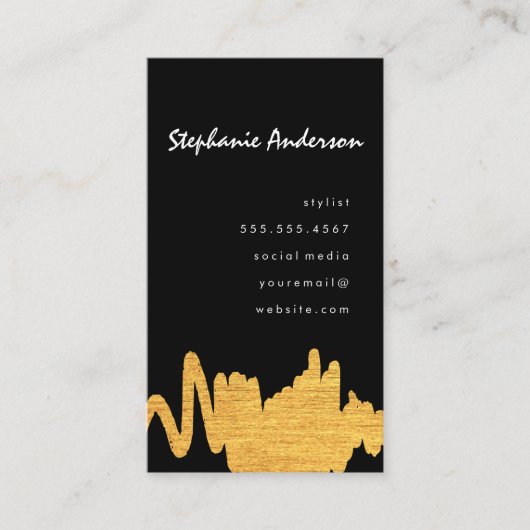 Luxe Imitate Gold Textur Mark Visitenkarte (Vorderseite)