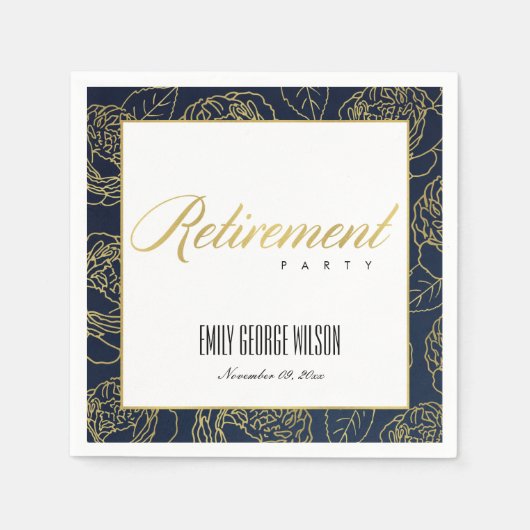 LUXE-IMITATE GOLD WEISSE ROSE FLÜSSIGKEITSRETIREME SERVIETTE (Vorderseite)