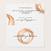 Luxe Imitate Rose Gold Painted Circle Aftercare Ca Visitenkarten (Außenseite Aufgefaltet)