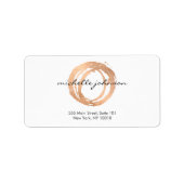 Luxe Imitate Rose Gold Painted Circle Designer Log Adressaufkleber (Vorne)