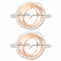 Luxe Imitate Rose Gold Painted Circle Designer Log
