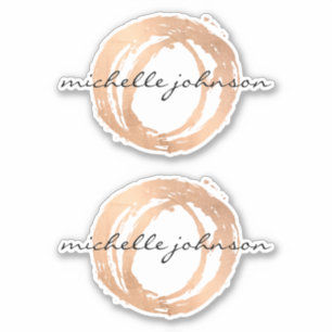 Luxe Imitate Rose Gold Painted Circle Designer Log Aufkleber