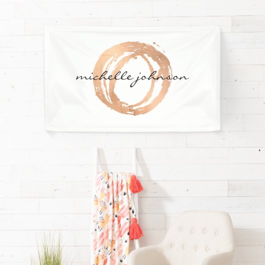 Luxe Imitate Rose Gold Painted Circle Designer Log Banner (Insitu)