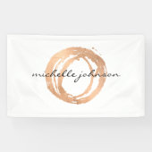 Luxe Imitate Rose Gold Painted Circle Designer Log Banner (Horizontal)