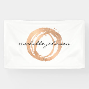 Luxe Imitate Rose Gold Painted Circle Designer Log Banner
