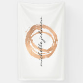 Luxe Imitate Rose Gold Painted Circle Designer Log Banner (Vertikal)