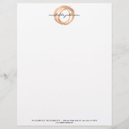 Luxe Imitate Rose Gold Painted Circle Designer Log Briefbogen