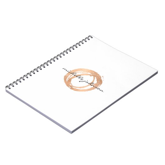 Luxe Imitate Rose Gold Painted Circle Designer Log Notizblock (Linke Seite)