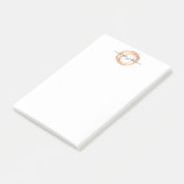 Luxe Imitate Rose Gold Painted Circle Designer Log Post-it Klebezettel (angewinkelt)