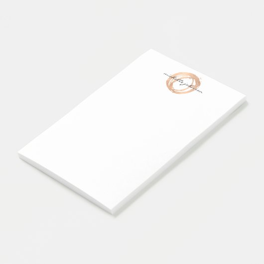 Luxe Imitate Rose Gold Painted Circle Designer Log Post-it Klebezettel (angewinkelt)