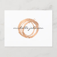 Luxe Imitate Rose Gold Painted Circle Designer Log