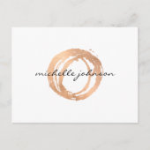 Luxe Imitate Rose Gold Painted Circle Designer Log Postkarte (Vorderseite)