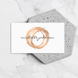 Luxe Imitate Rose Gold Painted Circle Designer Log Visitenkarte