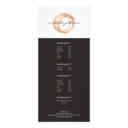 Luxe Imitate Rose Gold Painted Circle Designer Log Werbekarte (Vorne)