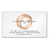 Luxe Imitate Rose Gold Painted Circle Designer Magnetische Visitenkarte (Vorderseite)