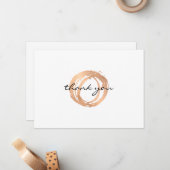 Luxe Imitate Rose Gold Painted Circle Vielen Dank Mitteilungskarte (Vorderseite/Rückseite Beispiel)