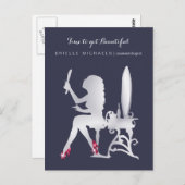 Luxe IMITATE Silver Woman Makeup Termin Erinnerung Postkarte (Vorne/Hinten)