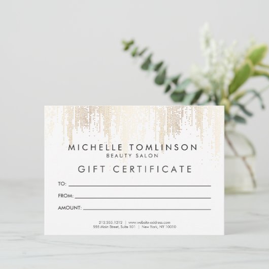 Luxe Imitats Gold Confetti Rain Pattern Geschenkka (Stehend Vorderseite)