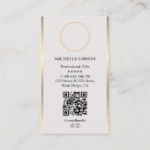 Luxe Imitats Gold Key Foto Light Sand Realtor QR Visitenkarte (Rückseite)