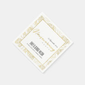 LUXE IMITATS GOLD WEISSE ROSE BLUMENHAUS SERVIETTE (Ecke)