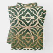 Luxe Imitats Green Glitzer Metallic Gold Kaleidosk Geschenkpapier Set (Beispiel)