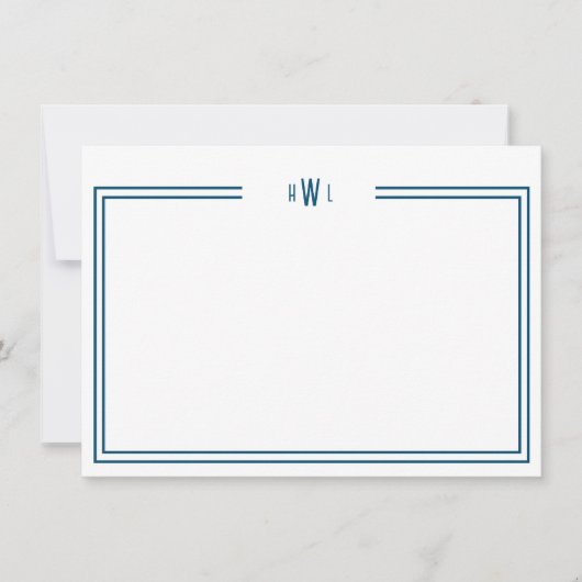 Luxe Initial Personal Stationery Aquamarin Mitteilungskarte (Vorderseite)
