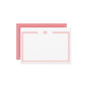 Luxe Initial Personal Stationery Coral Mitteilungskarte (Vorderseite/Rückseite Beispiel)