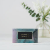 Luxe Ink Wash Jewel Tones Marble Muster Visitenkarte (Stehend Vorderseite)